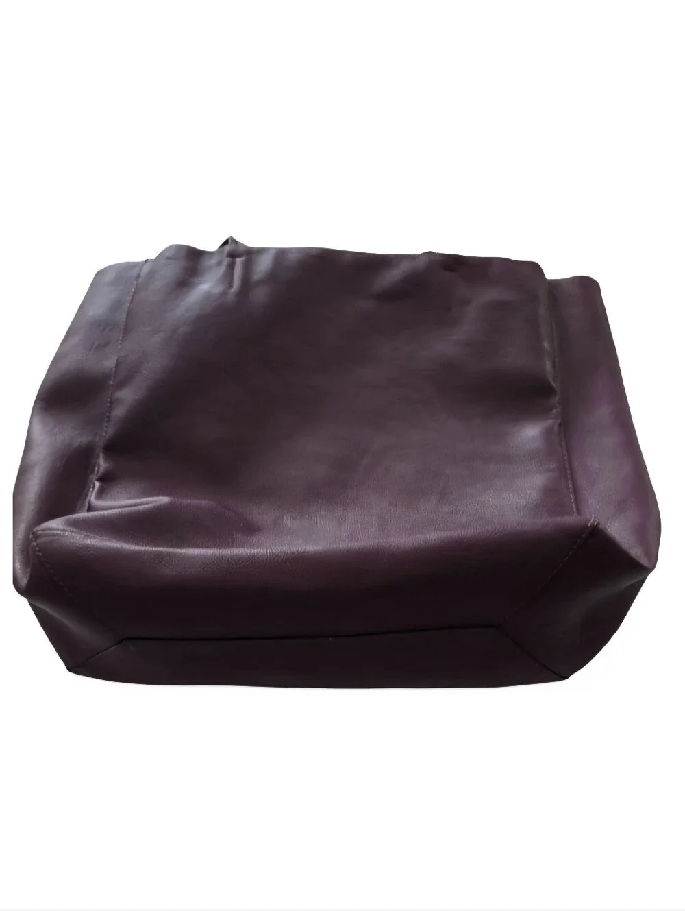 Betsey Johnson Tote Large Plum Purple Bag Silver Studded Bow Faux Leather Purse